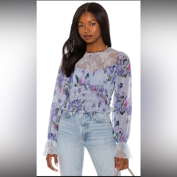FP Movement by Free People Floral Daphne Floral Lace Top NWT 128.00‼️FINAL SALE - Picture 1 of 8